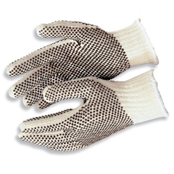 Memphis Gloves PVC Dots 2-Sides White 9661SM
