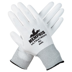 Memphis Gloves Ultratech White PU Gloves 9695