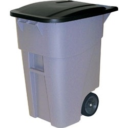 Rubbermaid BRUTE 50 Gal Rollout Container - Gray 9W2700GYRM