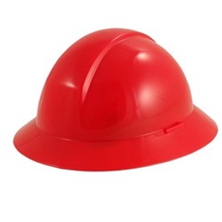 Everest Wide Brim Hard Hat with 4 Point Pinlock Suspension Hi-Viz Red A4905