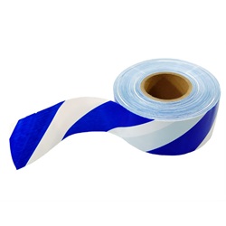 Barricade Tape White with Blue Stripes - 3 Mil Thick - 3 inches x 1000 ft. roll B3103WB18-128