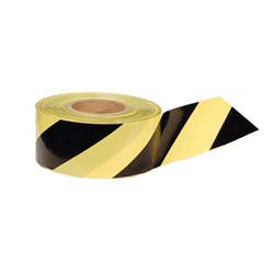 YELLOW & BLACK STRIPE - Barricade Tape 1000 ft Roll-3 Mil B3103Y18
