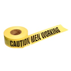 CAUTION MEN WORKING - Barricade Tape 1000 ft Roll - 3 Mil B3103Y23