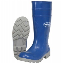 MAX-Lite Work Boot Waterproof Plain Toe 16 Inch - Blue with Grey Outsole BGP160