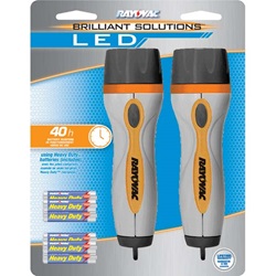 Twin Pack Brilliant Solutions LED Flaslights with Batteries BRSLED3AAA-B2