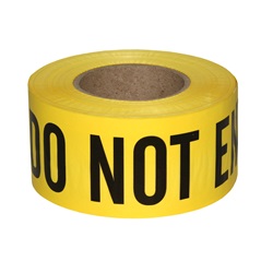 Radians Pre-Printed SafeTape Barricade Tape - CAUTION DO NOT ENTER- Yellow - 4.0 Mil BTPY02K1-40