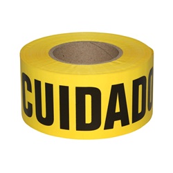 Radians Pre-Printed SafeTape Barricade Tape - CAUTION/CUIDADO - Yellow - 1.5 Mil BTPY03K1-15