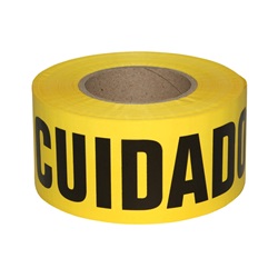 Radians Pre-Printed SafeTape Barricade Tape - CAUTION/CUIDADO - Yellow - 4.0 Mil BTPY03K1-40