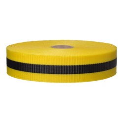 Yellow-Black Woven Barricade Ribbon BW.75YBK150-458
