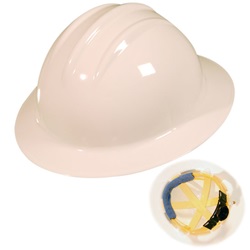 White Bullard Ratchet Full Brim Hard Hat C33WHR