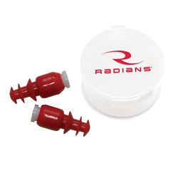 Radians Cease Fire Earplugs - Washable and Reusable - Red CF7000BP