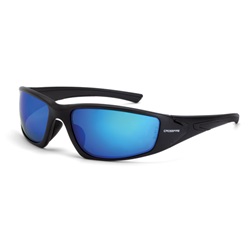 CrossFire RPG Safety Glasses - Black Frame - Blue Polarized Mirror Lens CFS-23226