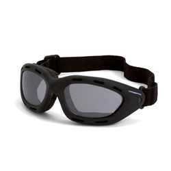 CrossFire Element Safety Goggles - Black Foam Lined Frame - Smoke Anti-Fog Lens CFS-91352AF