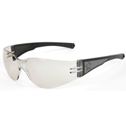 Crews Luminator Safety Glasses - Black Reflective Frame - Clear Indoor/Outdoor Lens CK319