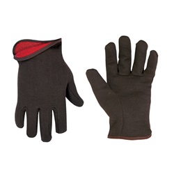CLC Winter Gloves - Fleece Lined Brown Jersey Gloves CLC-2015L