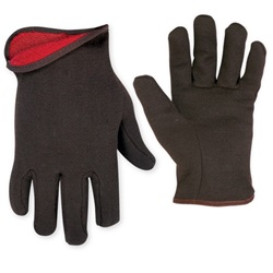 CLC Winter Gloves - Fleece Lined Brown Jersey Gloves CLC2015L