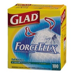 GLAD ForceFlex 13-Gallon Drawstring Tall Kitchen Bags CLO-70427