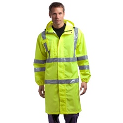 CornerStone ANSI Class 3 Long Waterproof Rain Coat in Safety Yellow CSJ23-SafetyYellow