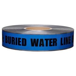 CAUTION BURIED WATERLINE BELOW - Detectable Underground Warning Tape D2105B52-457