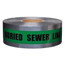 CAUTION BURIED SEWER LINE BELOW - Detectable Underground Warning Tape D3105G4-457