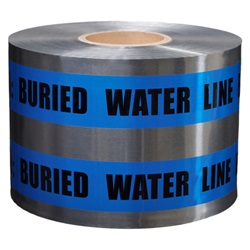 CAUTION BURIED WATERLINE BELOW - Detectable Underground Warning Tape D6105B52-457