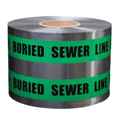CAUTION BURIED SEWER LINE BELOW - Detectable Underground Warning Tape D6105G4-457