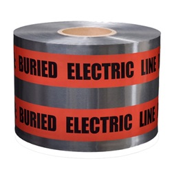 CAUTION BURIED ELECTRIC LINE BELOW - Detectable Underground Warning Tape D6105R6-457