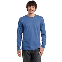 District Made DT105 Mens Perfect Weight Long Sleeve Tee - Maritime Blue DT105-Maritime-Blue