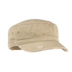 District DT605 Distressed Military Hat - Khaki DT605-Khaki