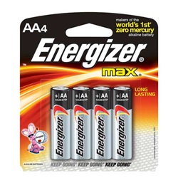 AA Energizer Batteries, Max Line, 4-pack E91BP-4