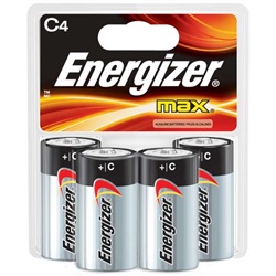 C Energizer Batteries, Max Line, 4-pack E93BP-4