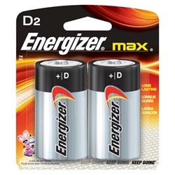 D Energizer Batteries, Max Line, 2-pack E95BP-2