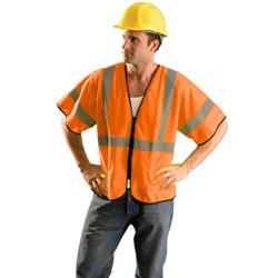 OccuNomix Class 3 Value Mesh Vest with Zipper- Orange - Clearance ECO-GCZ3-ORANGE
