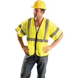 OccuNomix Class 3 Value Mesh Vest with Zipper- Yellow ECO-GCZ3-YELLOW