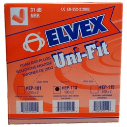 Elvex Uni-Fit EP-113 Corded Ear Plugs - SALE EP-113-SALE