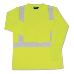 ANSI Class 2 Long Sleeve T-Shirt in Hi-Viz Lime ERB-9602S