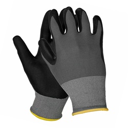 ERB Smooth Finish Nitrile Coated Palm and Finger Gloves - Gray ERB-N100