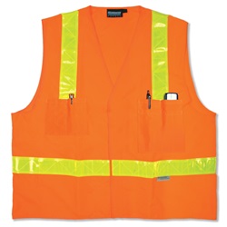 ERB S16 Class 2 Solid Hi-Gloss Surveyor Safety Vest - Orange ERB-S16-Orange