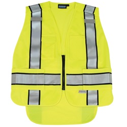 ERB S368 ANSI 207 Solid Adjustable Breakaway Public Safety Vest with Zipper - Yellow/Lime ERB-S368-Lime
