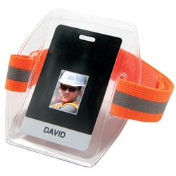 Ergodyne Squids 3386HV Vinyl Arm Band ID/Badge Holder - Orange ERGO-3386HV-Hi-VisOrange
