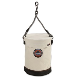 Ergodyne Arsenal 5740T Leather Bottom Bucket with Swivel Clip - Top Included ERGO-5740T-White
