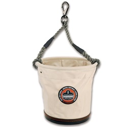 Ergodyne Arsenal 5746 Tapered Plastic Bottom Bucket with Swivel Clip - No Top ERGO-5746-White