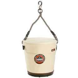Ergodyne Arsenal 5746T Tapered Plastic Bottom Bucket with Swivel Clip - Top Included ERGO-5746T-White
