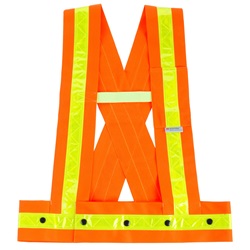 Ergodyne GloWear 8140HG Hi-Gloss Sash - Snap Closure - Orange ERGO-8140HG-Orange