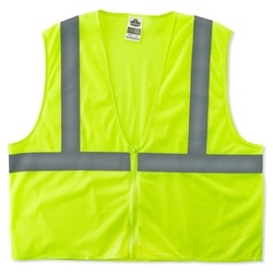 Ergodyne GloWear 8205Z Super Econo Vest - Zipper Closure - Yellow/Lime ERGO-8205Z-Lime