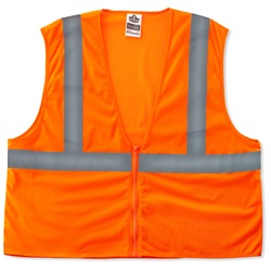 Ergodyne GloWear 8205Z Super Econo Vest - Zipper Closure - Orange ERGO-8205Z-Orange