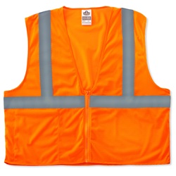 Ergodyne GloWear 8210Z Economy Vest - Zipper Closure - Orange ERGO-8210Z-Orange