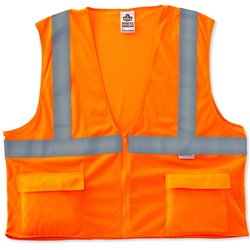 Ergodyne GloWear 8220Z Standard Vest - Zipper Closure - Orange ERGO-8220Z-Orange