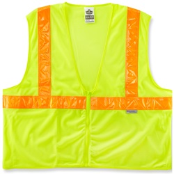 Ergodyne GloWear 8220ZHG Hi-Gloss Vest - Zipper Closure - Yellow/Lime ERGO-8220ZHG-Lime