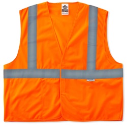 Ergodyne GloWear 8225HL Standard Vest - Velcro Closure - Orange ERGO-8225HL-Orange